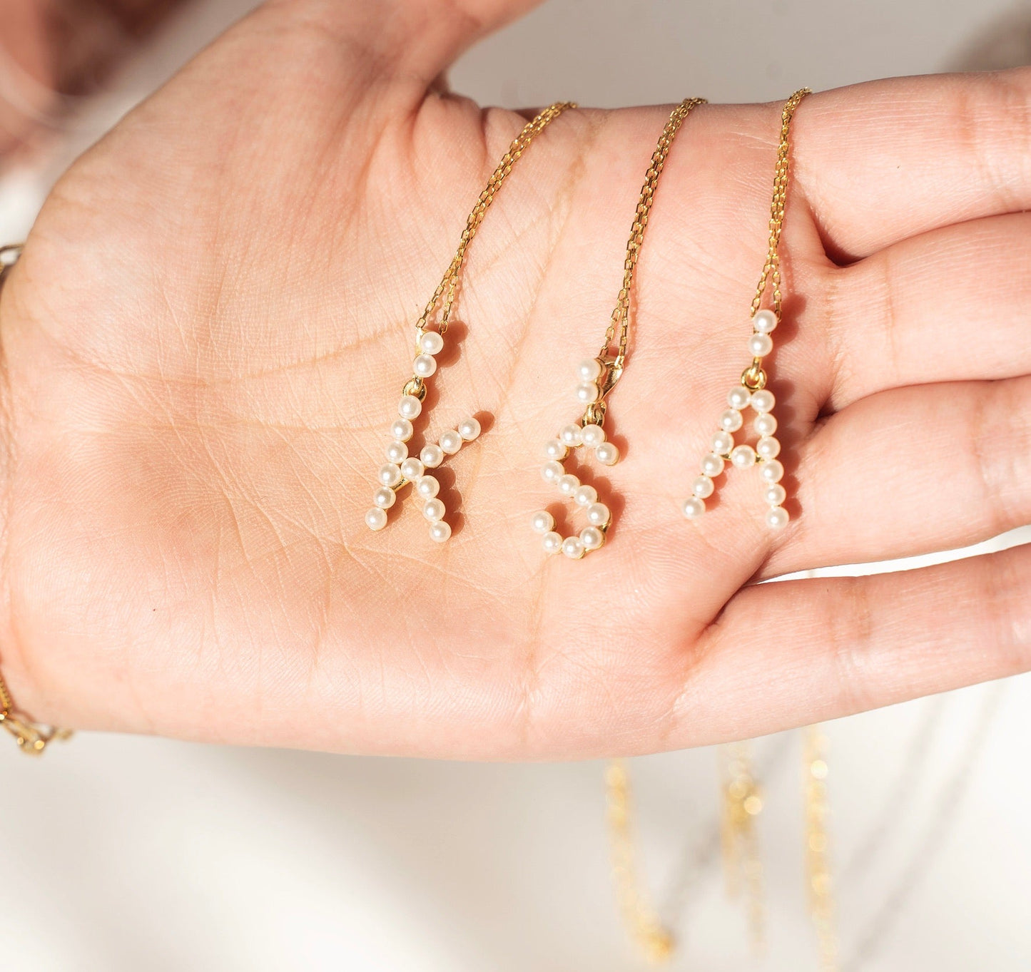 PEARL Initial Necklace