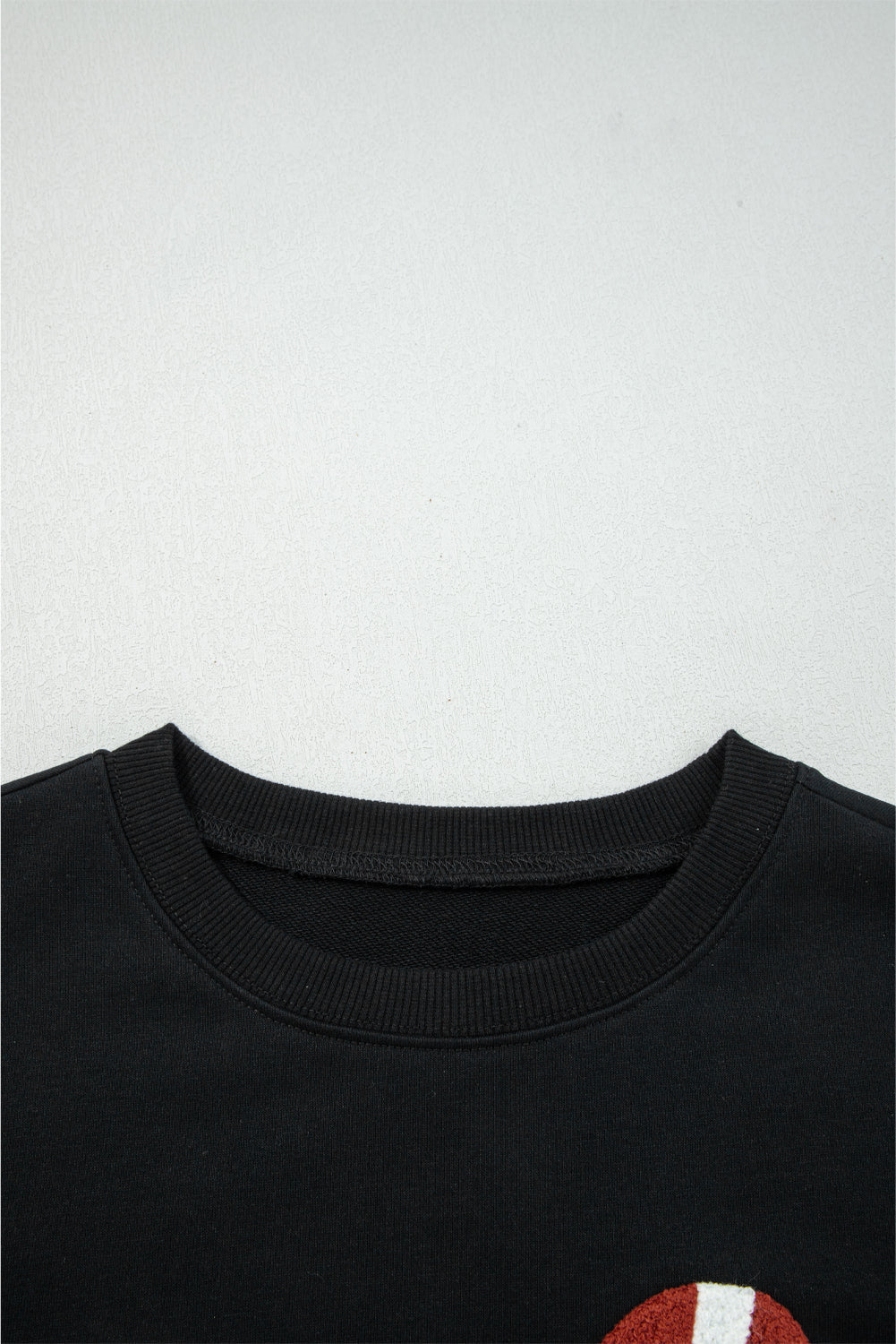 Black Varsity Football Bow Baggy Sweatshirt