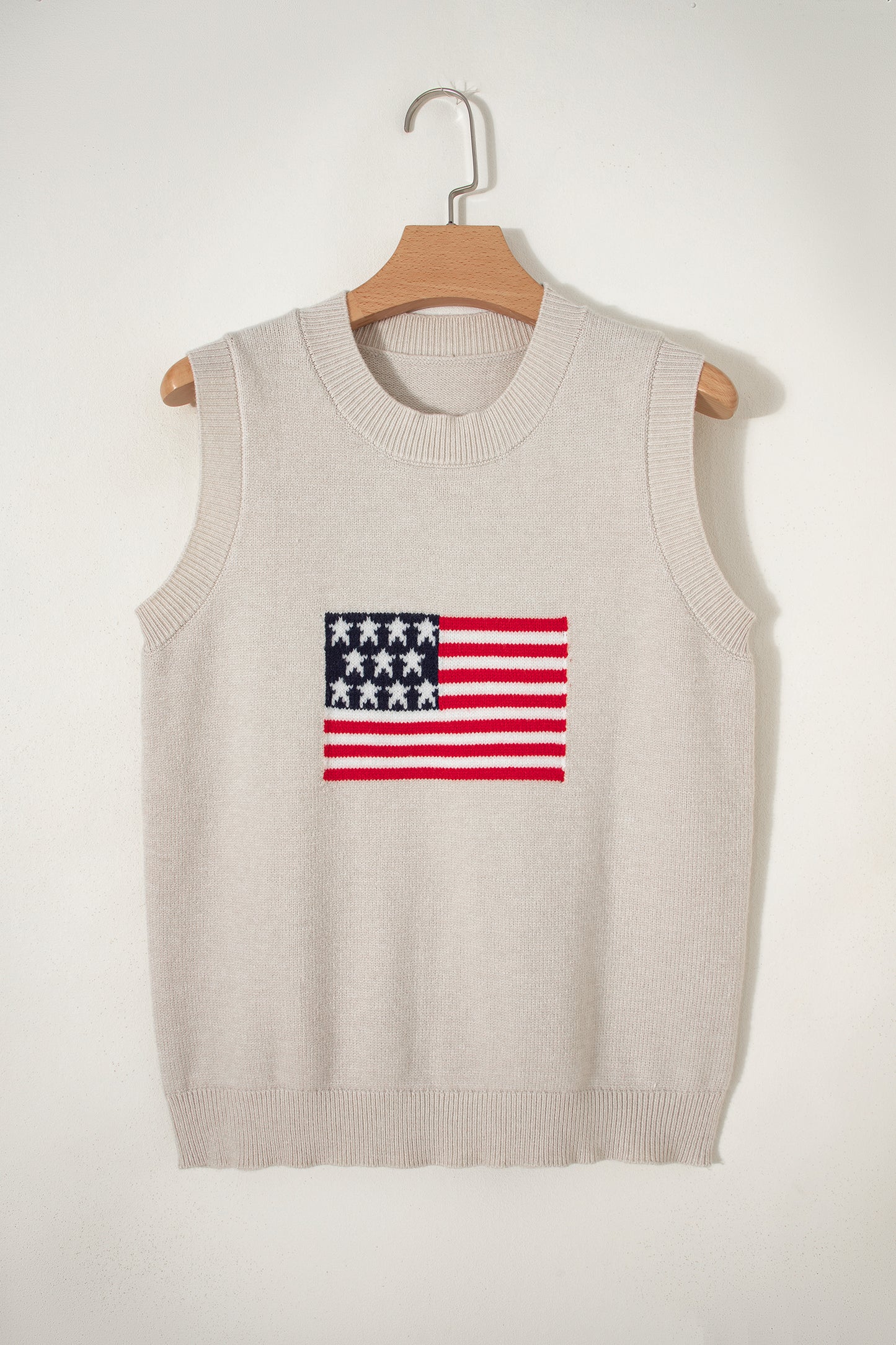 American Flag Sleeveless Sweater