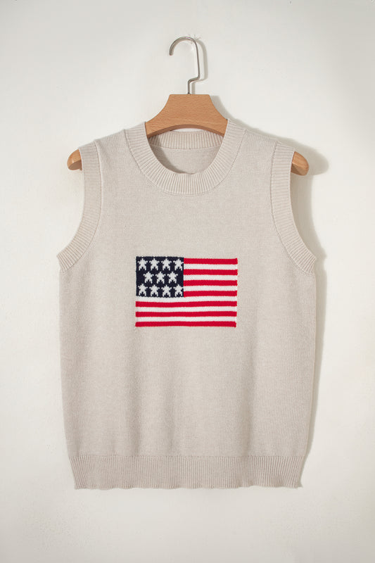 American Flag Sleeveless Sweater